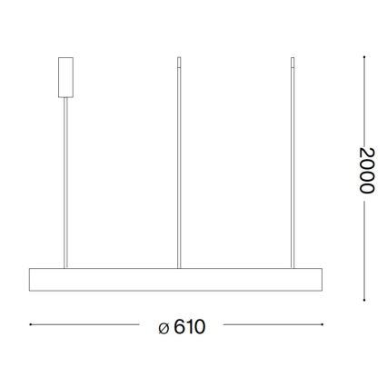 Ideal Lux - LED-Hängeleuchte GEMINI LED/48W/230V d 61 cm CRI 90 golden