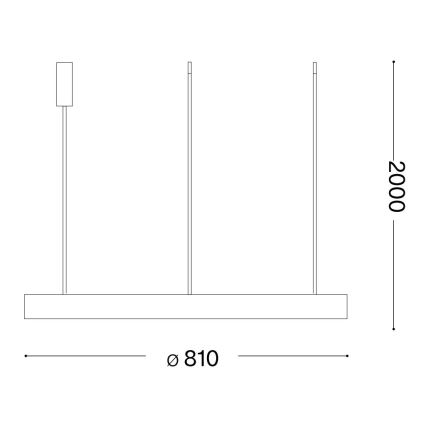 Ideal Lux - LED-Hängeleuchte GEMINI LED/59W/230V d 81 cm CRI 90 golden