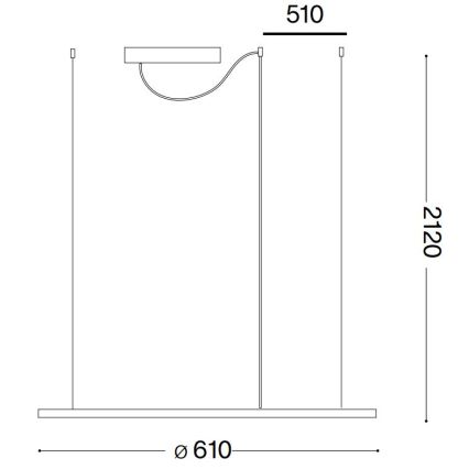 Ideal Lux - LED-Hängeleuchte HULAHOOP LED/28W/230V 3000K d 61 cm CRI 90 weiß