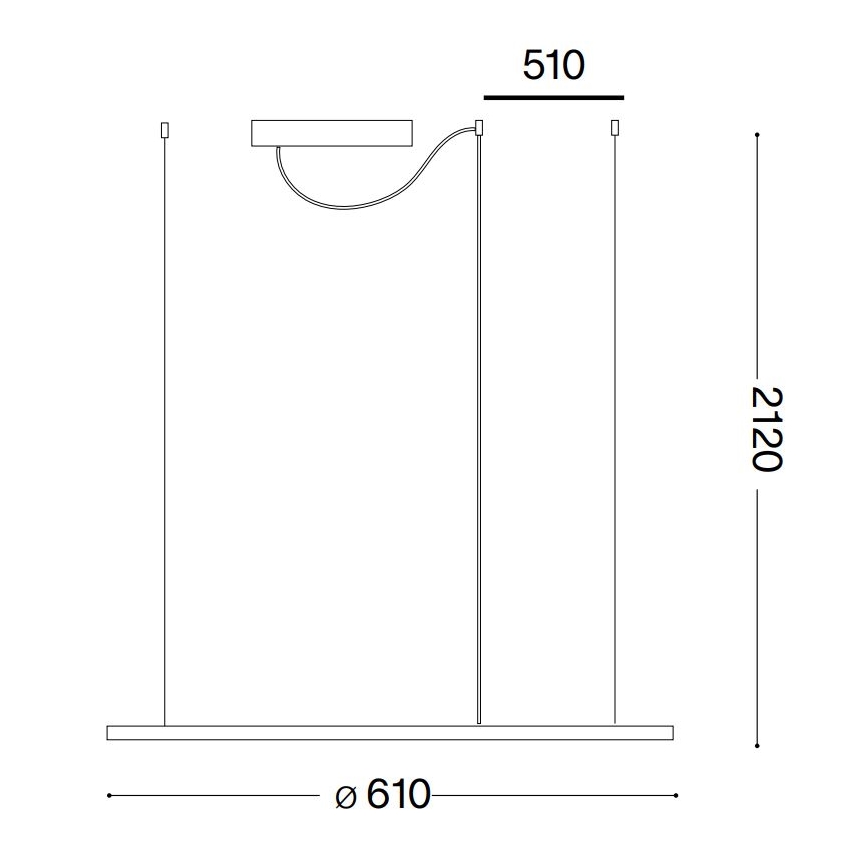 Ideal Lux - LED-Hängeleuchte HULAHOOP LED/28W/230V 3000K d 61 cm CRI 90 weiß
