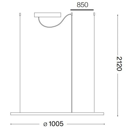 Ideal Lux - LED-Hängeleuchte HULAHOOP LED/46W/230V 3000K d 100 cm CRI 90 weiß