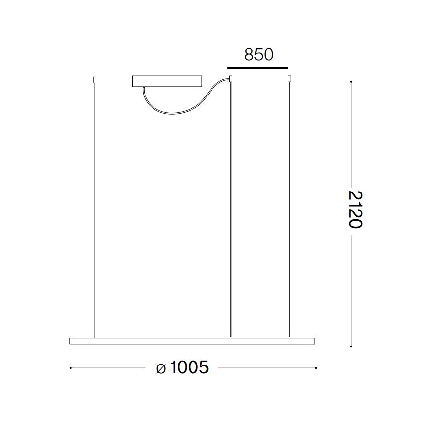 Ideal Lux - LED-Hängeleuchte HULAHOOP LED/46W/230V 3000K d 100 cm CRI 90 weiß