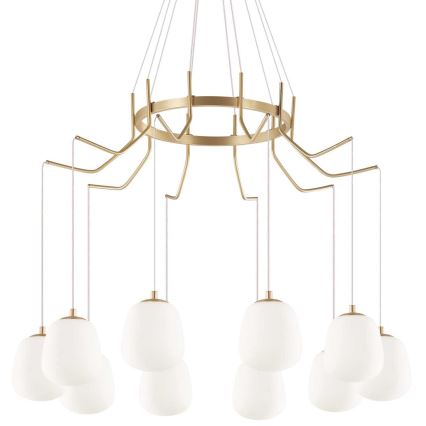 Ideal Lux - LED-Hängeleuchte KAROUSEL 10xG9/3W/230V d 82,5 cm Messing