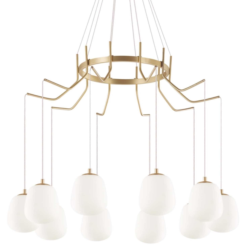 Ideal Lux - LED-Hängeleuchte KAROUSEL 10xG9/3W/230V d 82,5 cm Messing