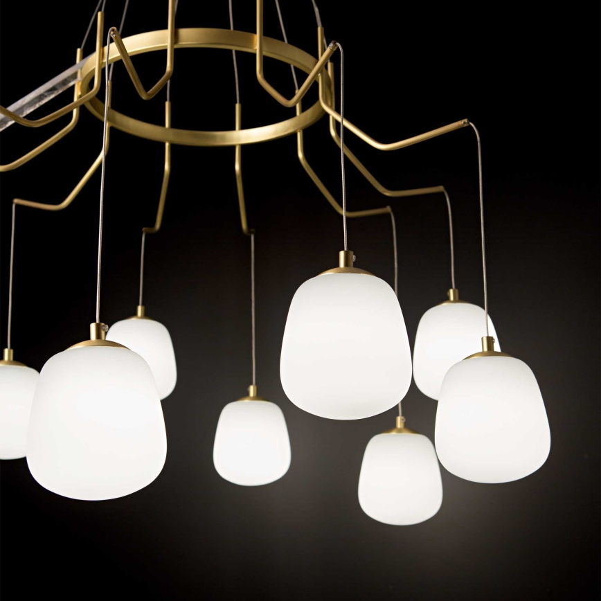 Ideal Lux - LED-Hängeleuchte KAROUSEL 10xG9/3W/230V d 82,5 cm Messing