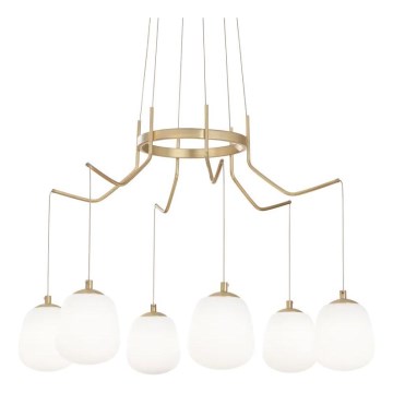 Ideal Lux - LED-Hängeleuchte KAROUSEL 6xG9/3W/230V d 72 cm Messing