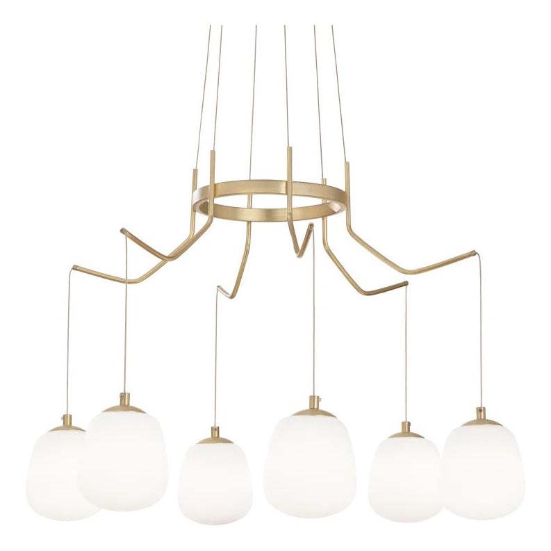 Ideal Lux - LED-Hängeleuchte KAROUSEL 6xG9/3W/230V d 72 cm Messing