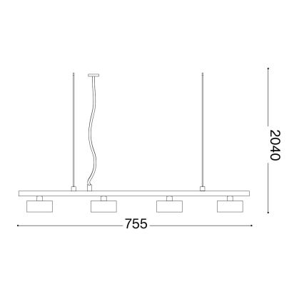 Ideal Lux - LED-Hängeleuchte MINOR 4xGX53/9W/230V 75,5 cm schwarz