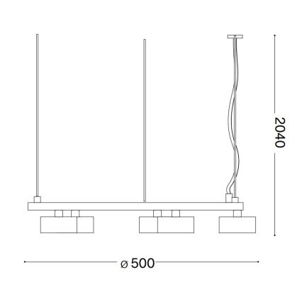 Ideal Lux - LED-Hängeleuchte MINOR 5xGX53/9W/230V d 50 cm schwarz