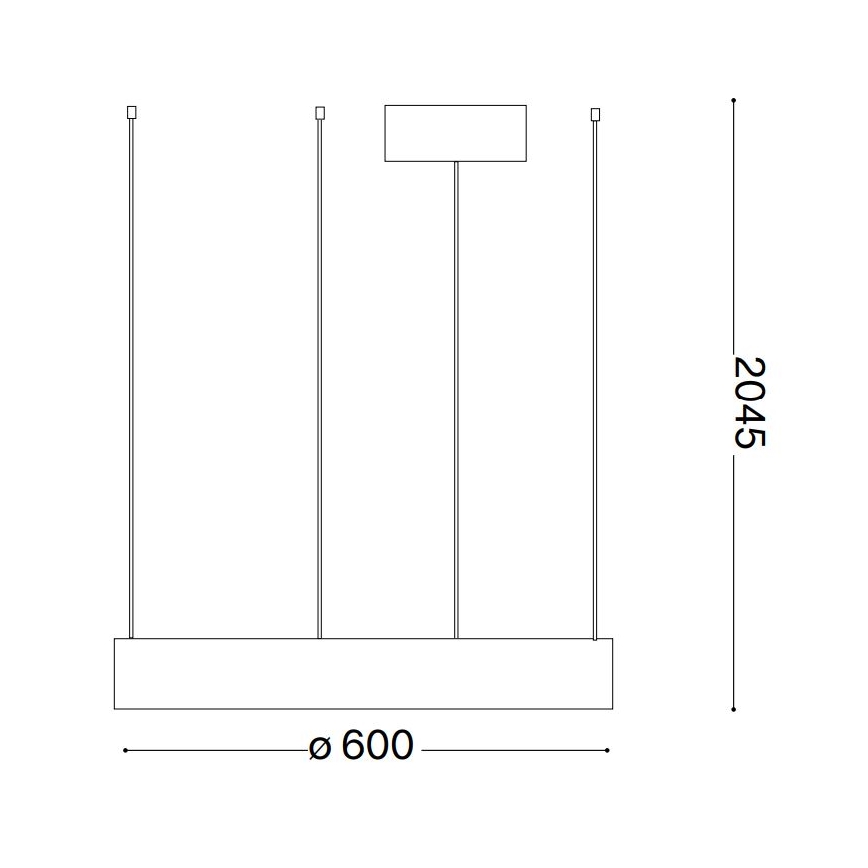 Ideal Lux - LED-Hängeleuchte ORACLE LED/33W/230V 3000K d 60 cm CRI 90 schwarz