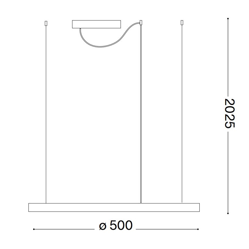 Ideal Lux - Dimmbare LED-Hängeleuchte ORACLE SLIM LED/29W/230V 3000K d 50 cm schwarz