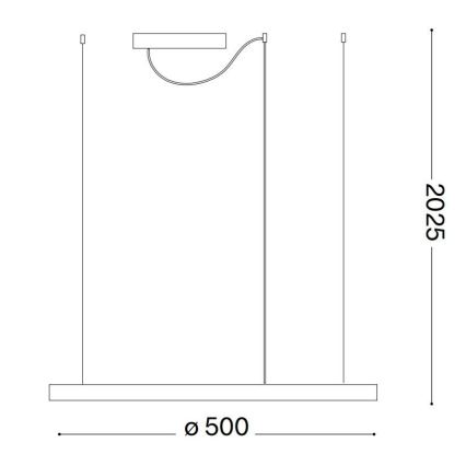 Ideal Lux - LED-Hängeleuchte ORACLE SLIM LED/32W/230V 3000K d 50 cm weiß