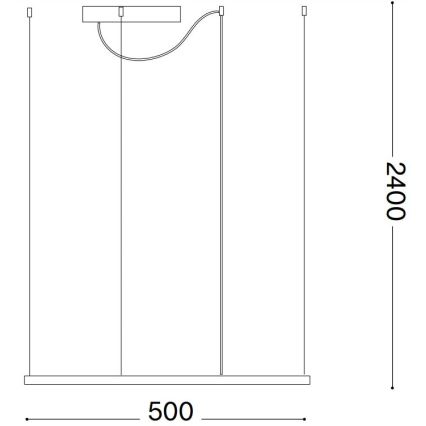 Ideal Lux - LED-Hängeleuchte ORACLE SLIM LED/33W/230V 3000K 50x50 cm schwarz