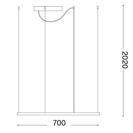 Ideal Lux - LED-Hängeleuchte ORACLE SLIM LED/41W/230V 3000K 70x70 cm schwarz