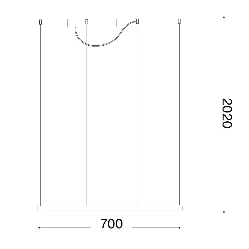 Ideal Lux - LED-Hängeleuchte ORACLE SLIM LED/41W/230V 3000K 70x70 cm schwarz