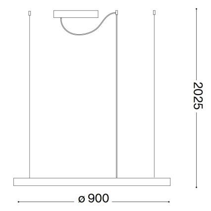 Ideal Lux - Dimmbare LED-Hängeleuchte ORACLE SLIM LED/43W/230V 3000K d 90 cm weiß