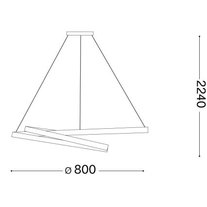 Ideal Lux - LED-Hängeleuchte OZ LED/52W/230V d 80 cm CRI 90 schwarz