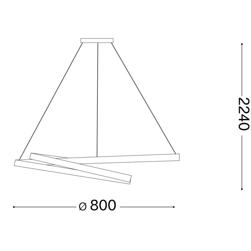 Ideal Lux - LED-Hängeleuchte OZ LED/52W/230V d 80 cm CRI 90 schwarz