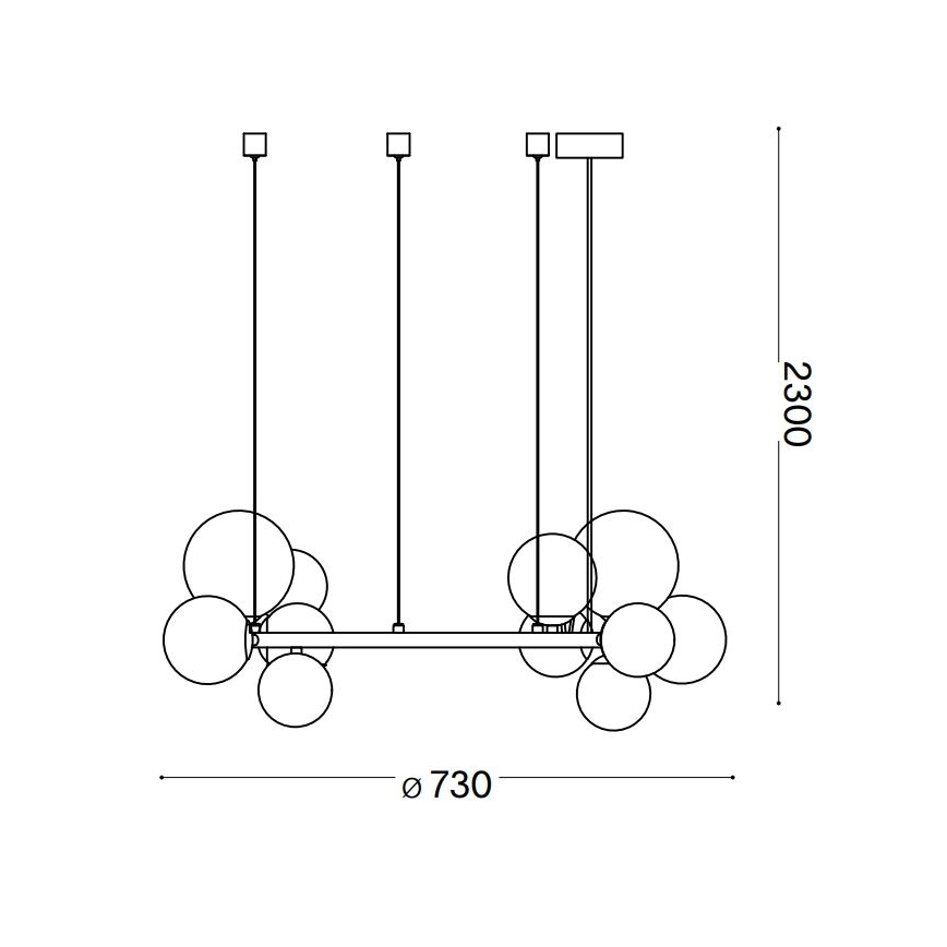 Ideal Lux - LED-Hängeleuchte PERLAGE 11xG9/3W/230V d 73 cm golden/rauchig
