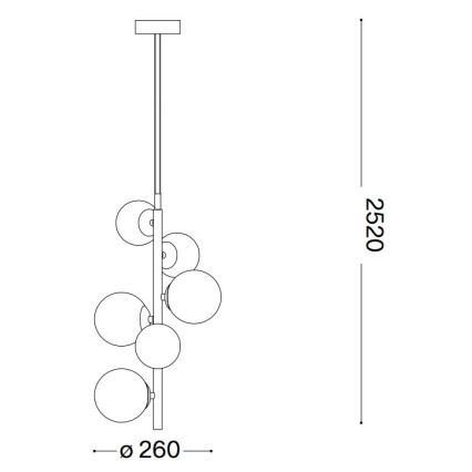 Ideal Lux - LED-Hängeleuchte PERLAGE 6xG9/3W/230V d 26 cm golden/weiß