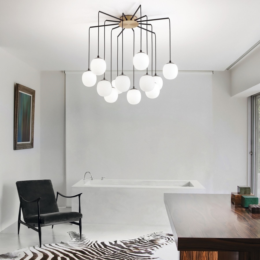 Ideal Lux - LED-Hängeleuchte RHAPSODY 12xG9/3W/230V Messing