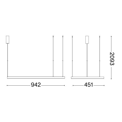 Ideal Lux - LED-Hängeleuchte WAVES LED/37W/230V CRI 90 schwarz