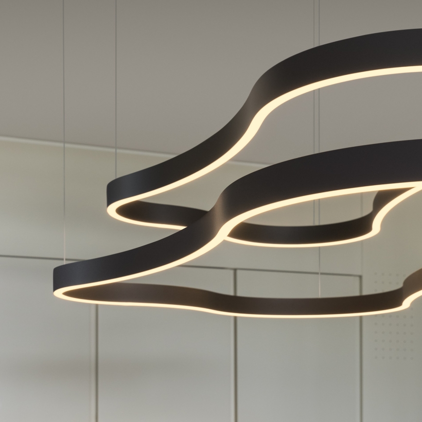 Ideal Lux - LED-Hängeleuchte WAVES LED/54W/230V CRI 90 schwarz
