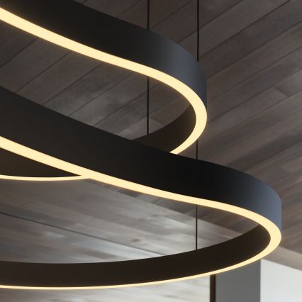 Ideal Lux - LED-Hängeleuchte WAVES LED/54W/230V CRI 90 schwarz