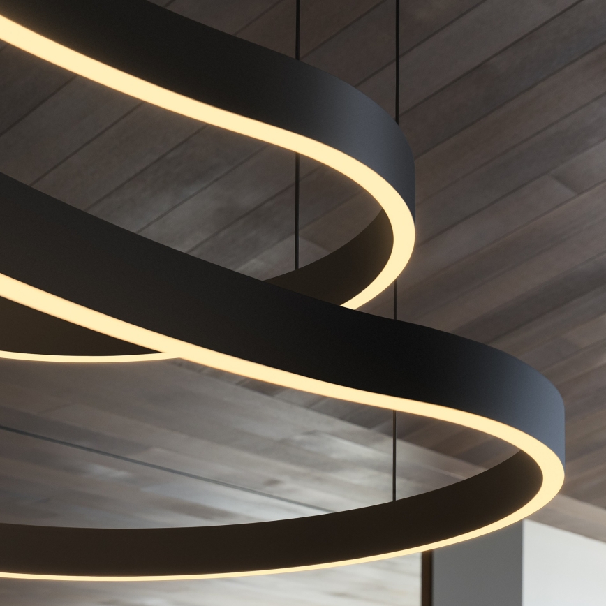 Ideal Lux - LED-Hängeleuchte WAVES LED/54W/230V CRI 90 schwarz