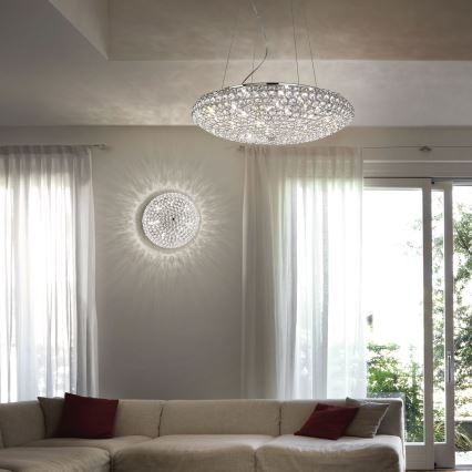 Ideal Lux - LED-Kristall-Deckenleuchte KING 5xG9/3W/230V d 38 cm glänzendes Chrom