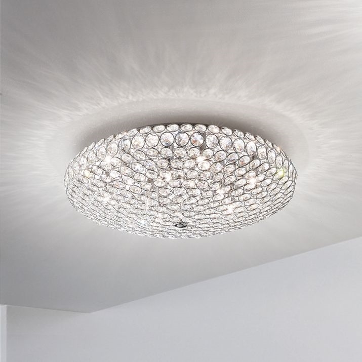 Ideal Lux - LED-Kristall-Deckenleuchte KING 5xG9/3W/230V d 38 cm glänzendes Chrom