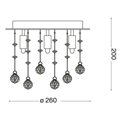 Ideal Lux - LED-Kristall-Deckenleuchte MOONLIGHT 5xG9/3W/230V d 26 cm glänzendes Chrom