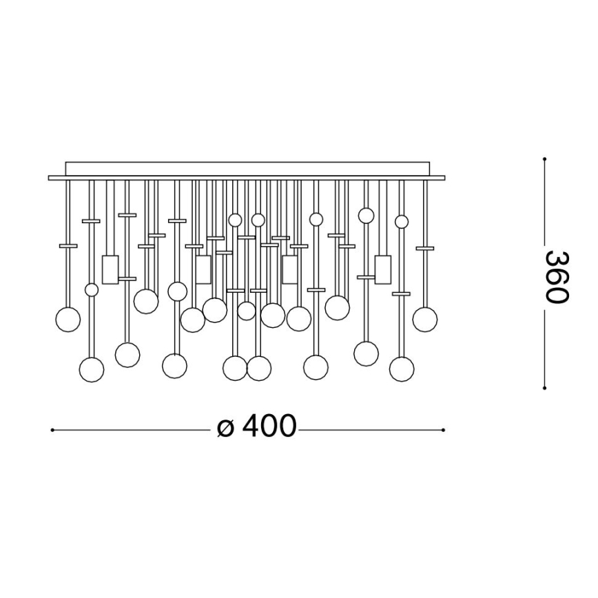 Ideal Lux - LED-Kristall-Deckenleuchte MOONLIGHT 8xG9/3W/230V d 40 cm golden