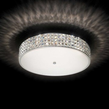 Ideal Lux - LED-Kristall-Deckenleuchte ROMA 9xG9/3W/230V d 50 cm glänzendes Chrom