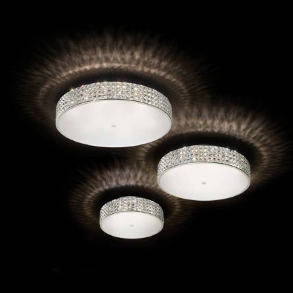 Ideal Lux - LED-Kristall-Deckenleuchte ROMA 9xG9/3W/230V d 50 cm glänzendes Chrom