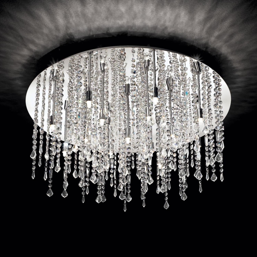 Ideal Lux - LED-Kristall-Deckenleuchte ROYAL 15xG9/3W/230V d 80 cm glänzendes Chrom