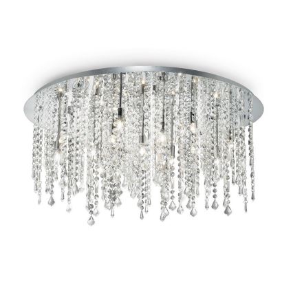 Ideal Lux - LED-Kristall-Deckenleuchte ROYAL 15xG9/3W/230V d 80 cm glänzendes Chrom