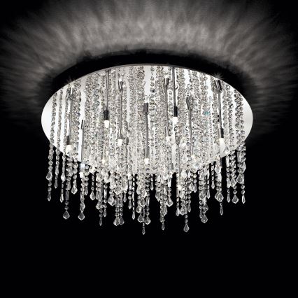 Ideal Lux - LED-Kristall-Deckenleuchte ROYAL 15xG9/3W/230V d 80 cm glänzendes Chrom