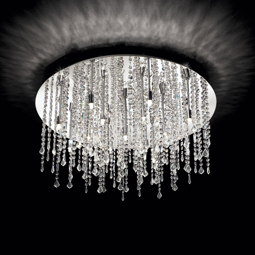 Ideal Lux - LED-Kristall-Deckenleuchte ROYAL 15xG9/3W/230V d 80 cm glänzendes Chrom