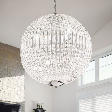 Ideal Lux - LED-Kristall-Hängeleuchte an Kette LUXOR 12xG9/3W/230V d 60 cm klar