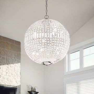 Ideal Lux - LED-Kristall-Hängeleuchte an Kette LUXOR 6xG9/3W/230V d 40 cm klar