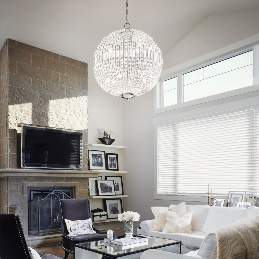 Ideal Lux - LED-Kristall-Hängeleuchte an Kette LUXOR 6xG9/3W/230V d 40 cm klar