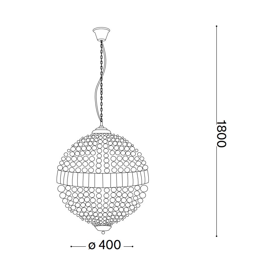 Ideal Lux - LED-Kristall-Hängeleuchte an Kette LUXOR 6xG9/3W/230V d 40 cm klar