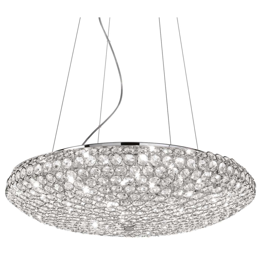 Ideal Lux - LED-Kristall-Kronleuchter an Aufhängung KING 12xG9/3W/230V d 65 cm glänzendes Chrom
