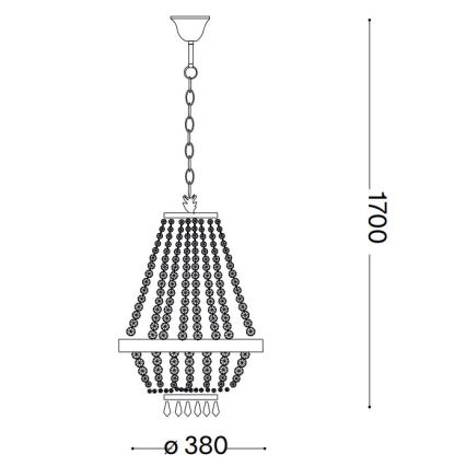 Ideal Lux - LED-Kristall-Kronleuchter an Kette CAESAR 6xG9/3W/230V d 38 cm glänzendes Chrom