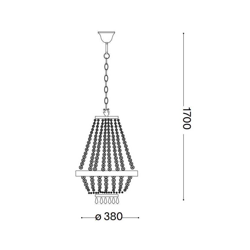 Ideal Lux - LED-Kristall-Kronleuchter an Kette CAESAR 6xG9/3W/230V d 38 cm glänzendes Chrom