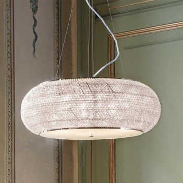 Ideal Lux - LED-Kristall-Pendelleuchte mit Kabelabhängung PASHA 14xE14/40W/230V Ø 65 cm glänzender Chrom