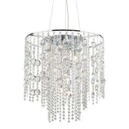 Ideal Lux - LED-Kristall-Kronleuchter an Aufhängung EVASIONE 10xG9/3W/230V d 51 cm glänzendes Chrom