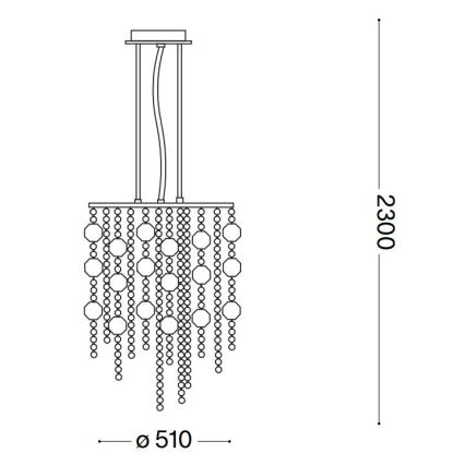Ideal Lux - LED-Kristall-Kronleuchter an Aufhängung EVASIONE 10xG9/3W/230V d 51 cm glänzendes Chrom