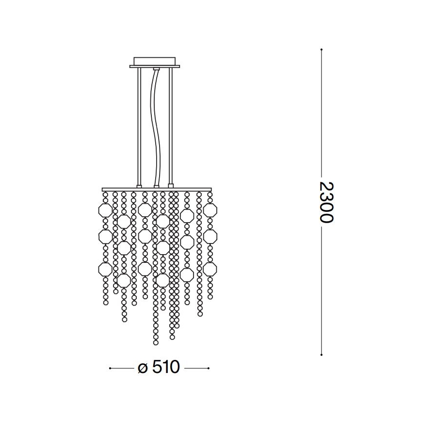 Ideal Lux - LED-Kristall-Kronleuchter an Aufhängung EVASIONE 10xG9/3W/230V d 51 cm glänzendes Chrom